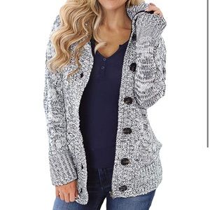 Women’s large hooded knit cardigan